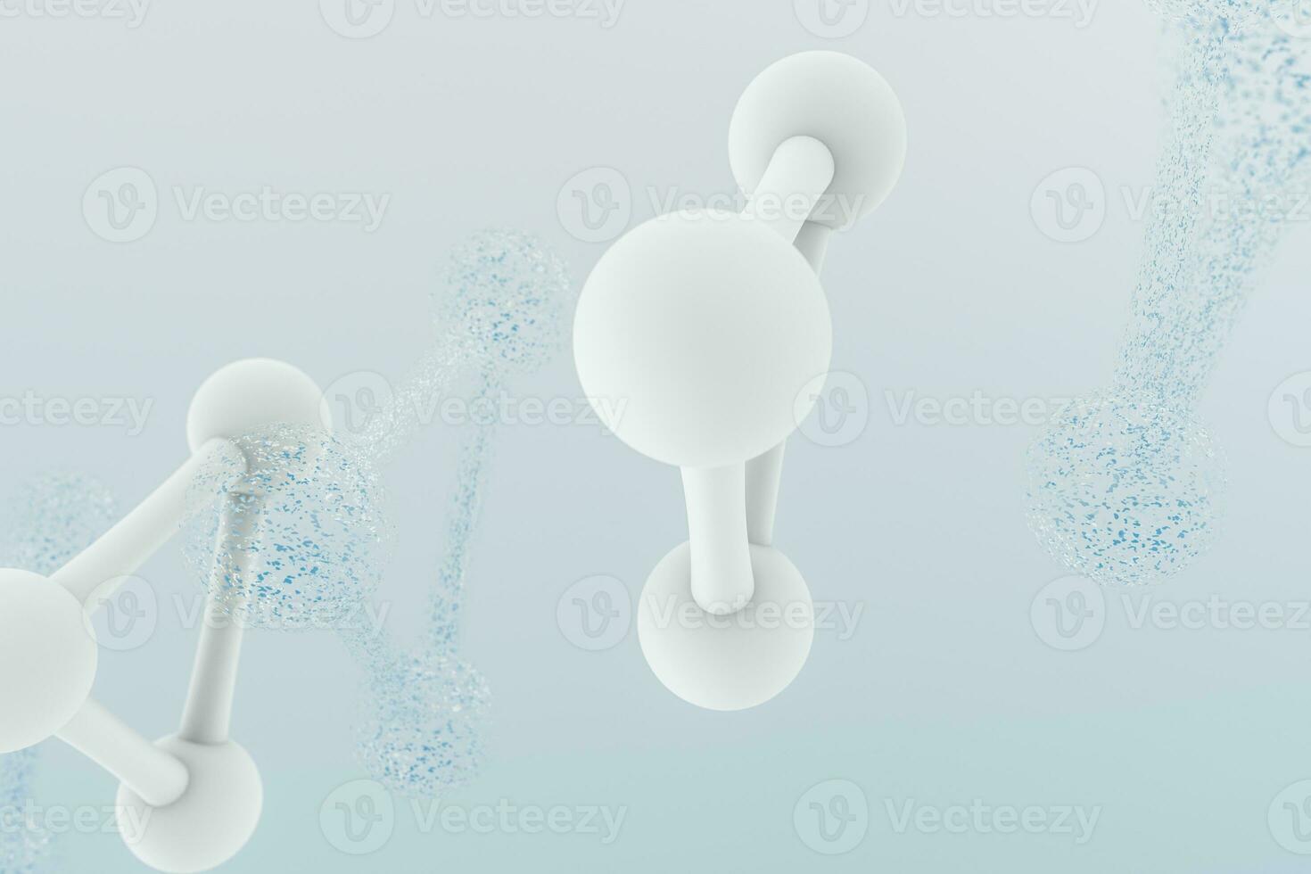 3d rendering, blue chemical formula with particle effects photo