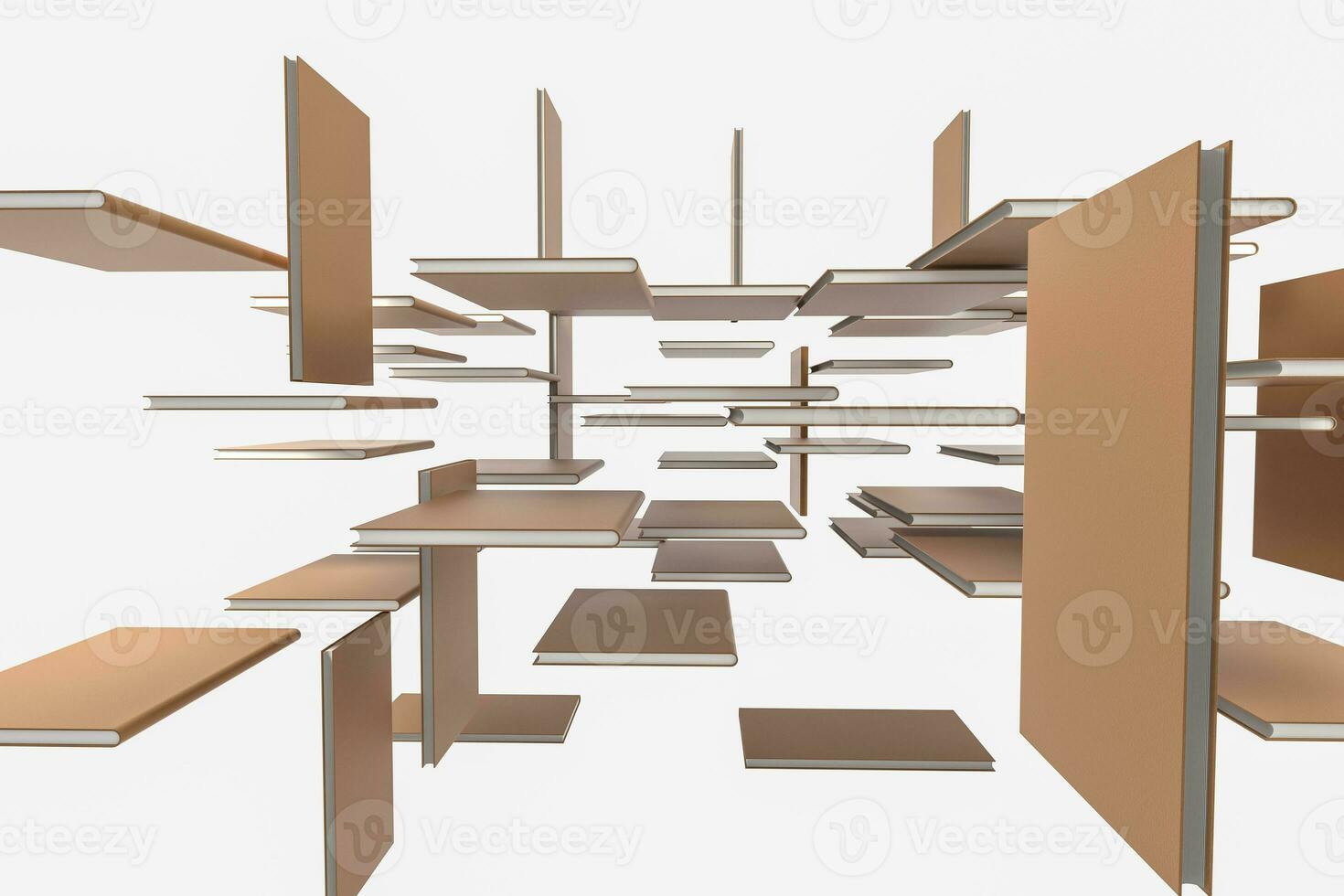 The organized hard cover notebooks, 3d rendering. photo