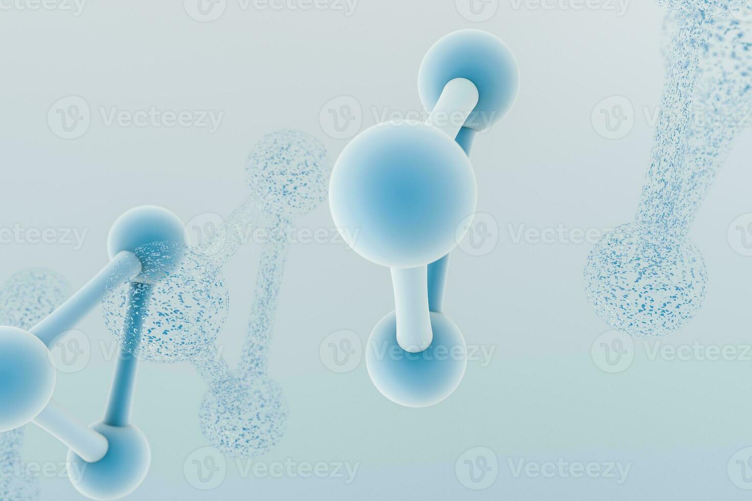 3d rendering, blue chemical formula with particle effects photo