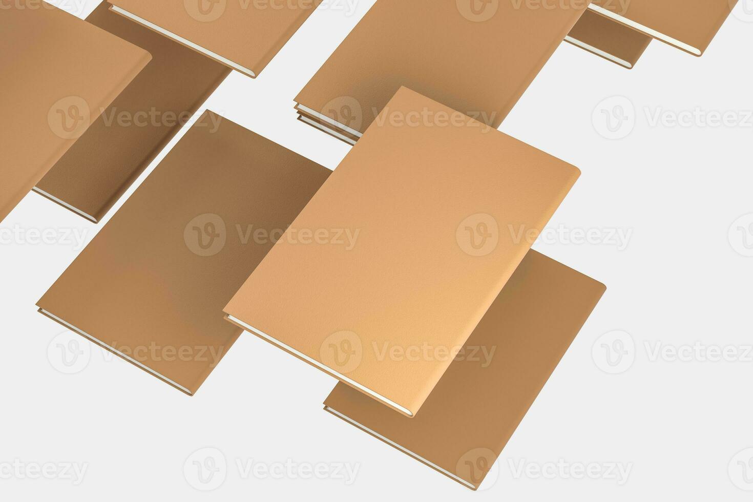 The organized hard cover notebooks, 3d rendering. photo