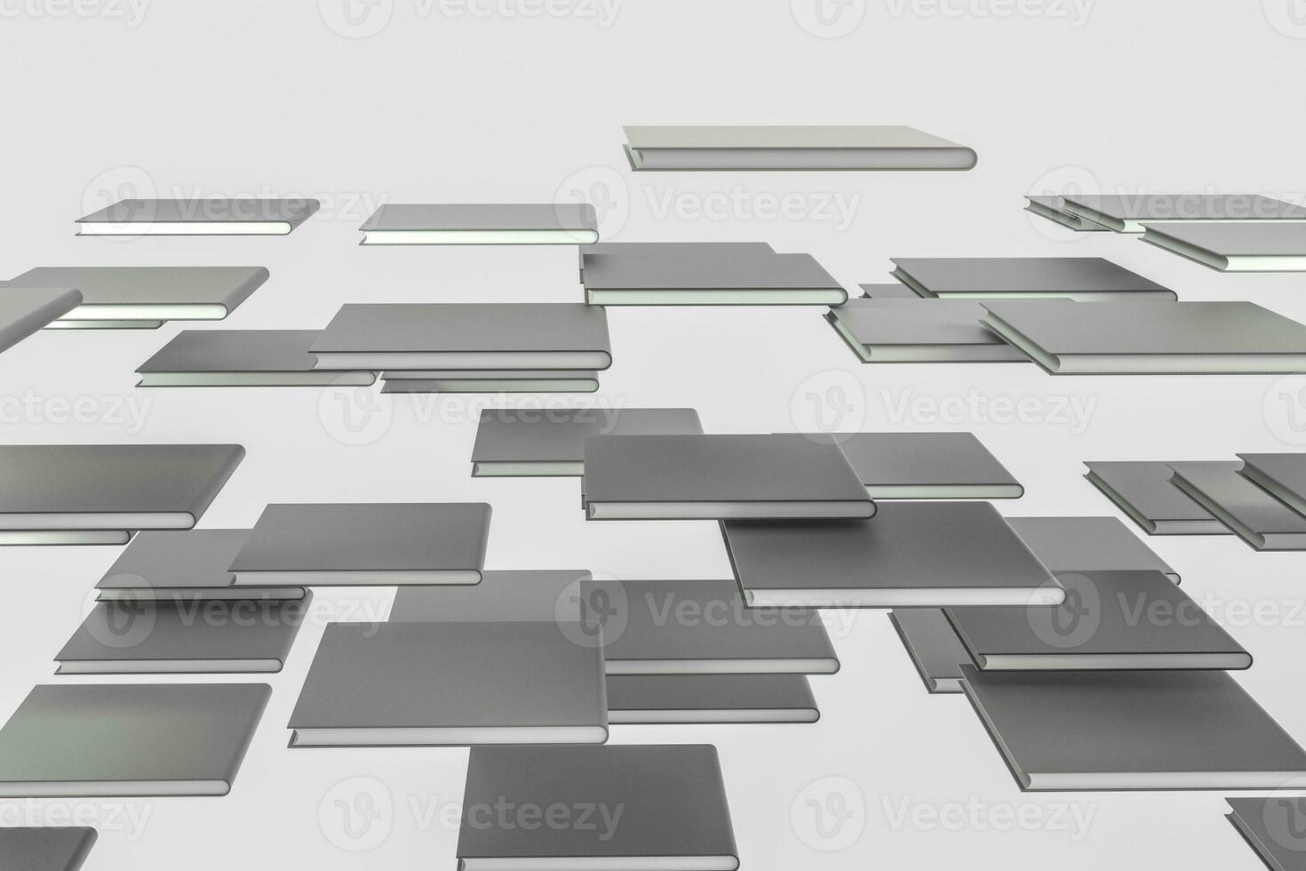 The organized hard cover notebooks, 3d rendering. photo