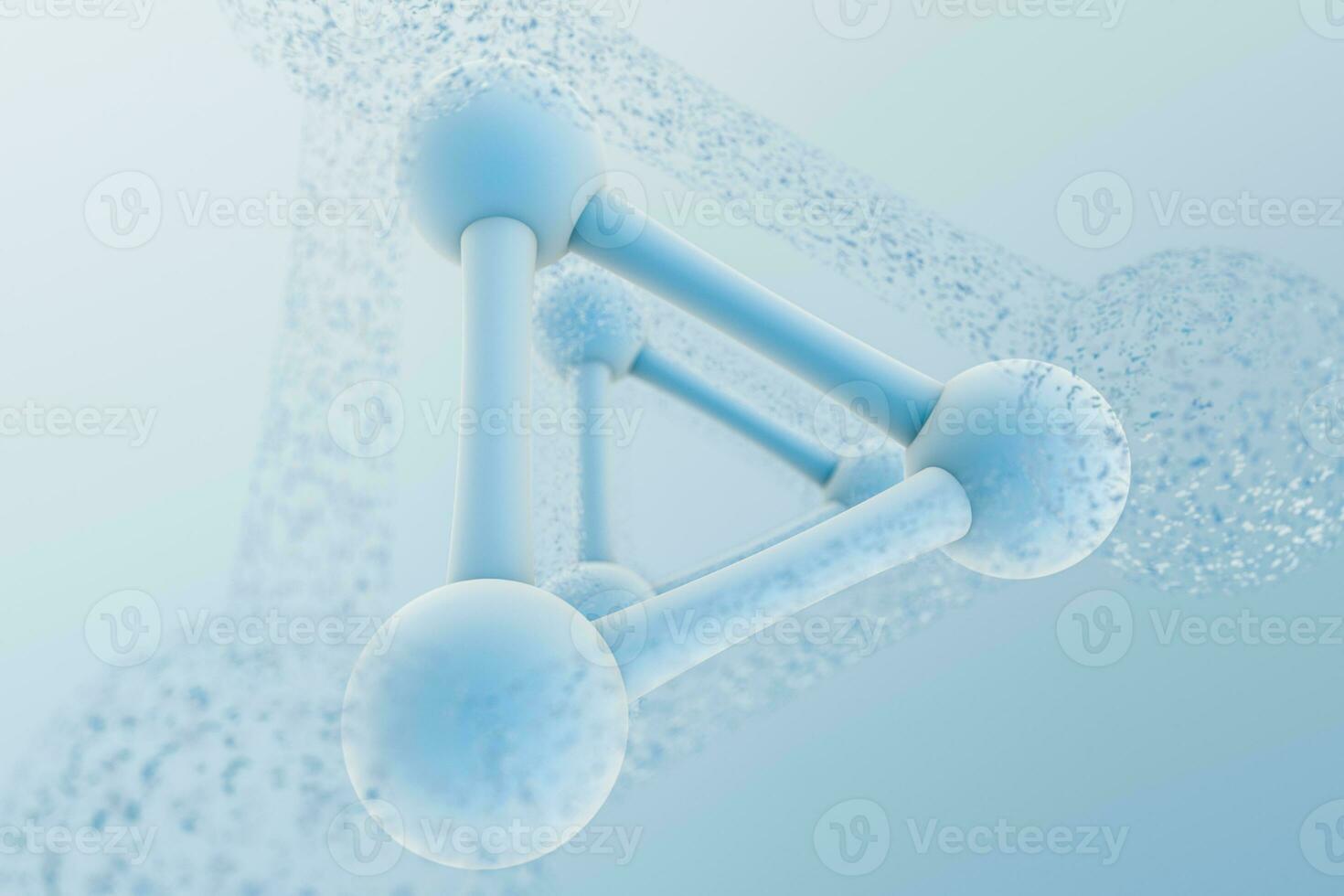 3d rendering, blue chemical formula with particle effects photo