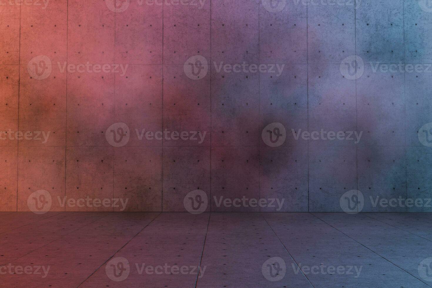 An empty concrete room filled with mist, 3d rendering photo