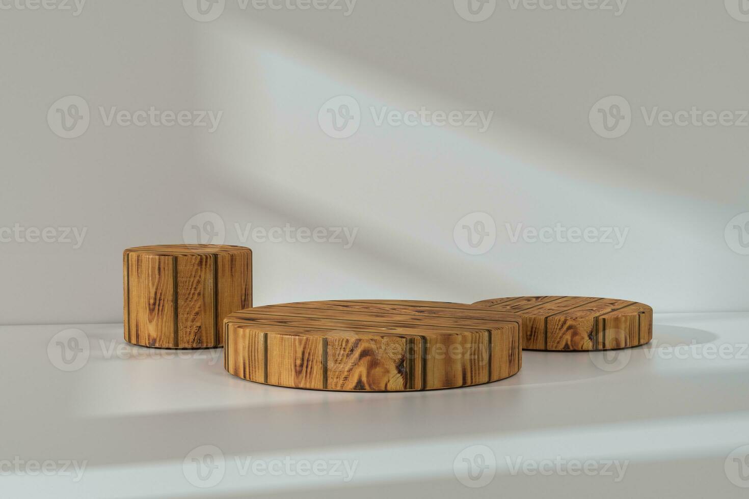 the platform for product presentation in a empty room, 3d rendering photo