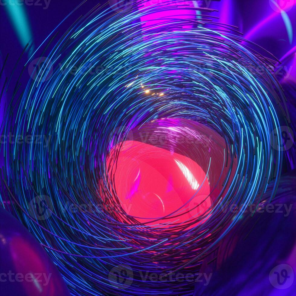 glowing purple balloons, fantasy and abstract background, 3d rendering. photo