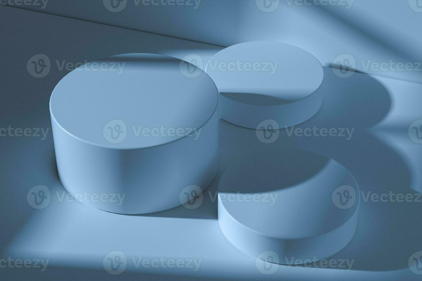the platform for product presentation in a empty room, 3d rendering photo
