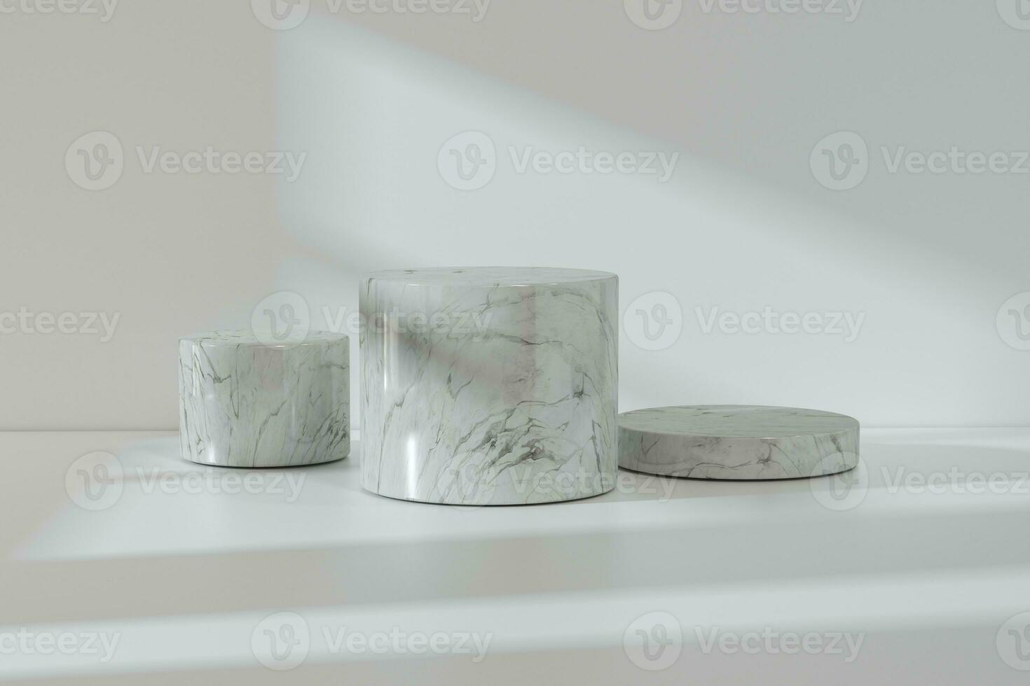 the platform for product presentation in a empty room, 3d rendering photo