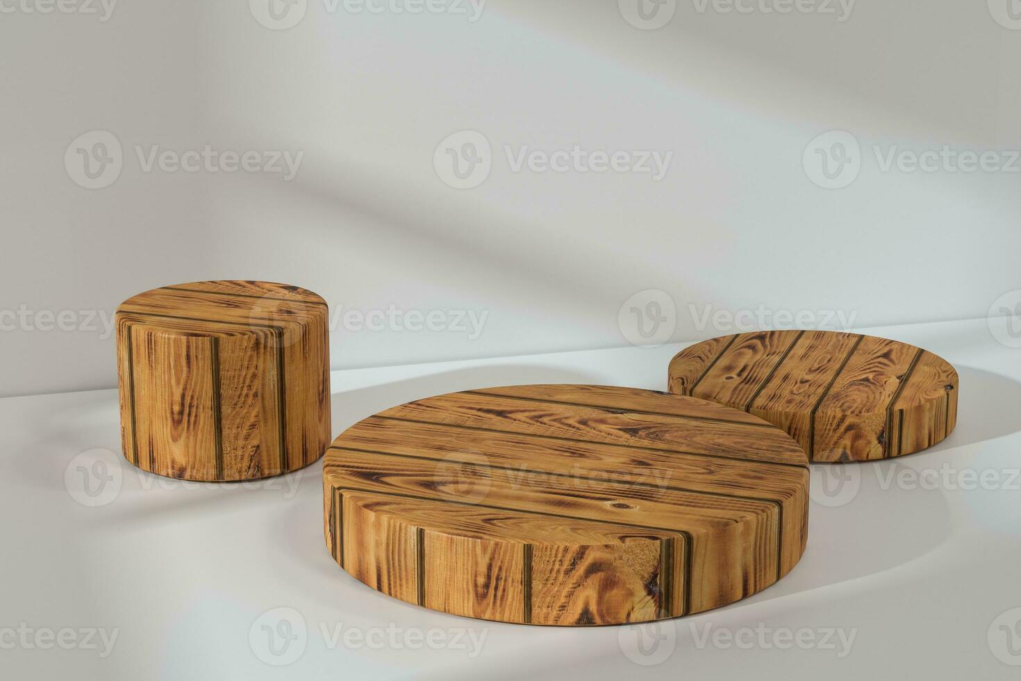 the platform for product presentation in a empty room, 3d rendering photo