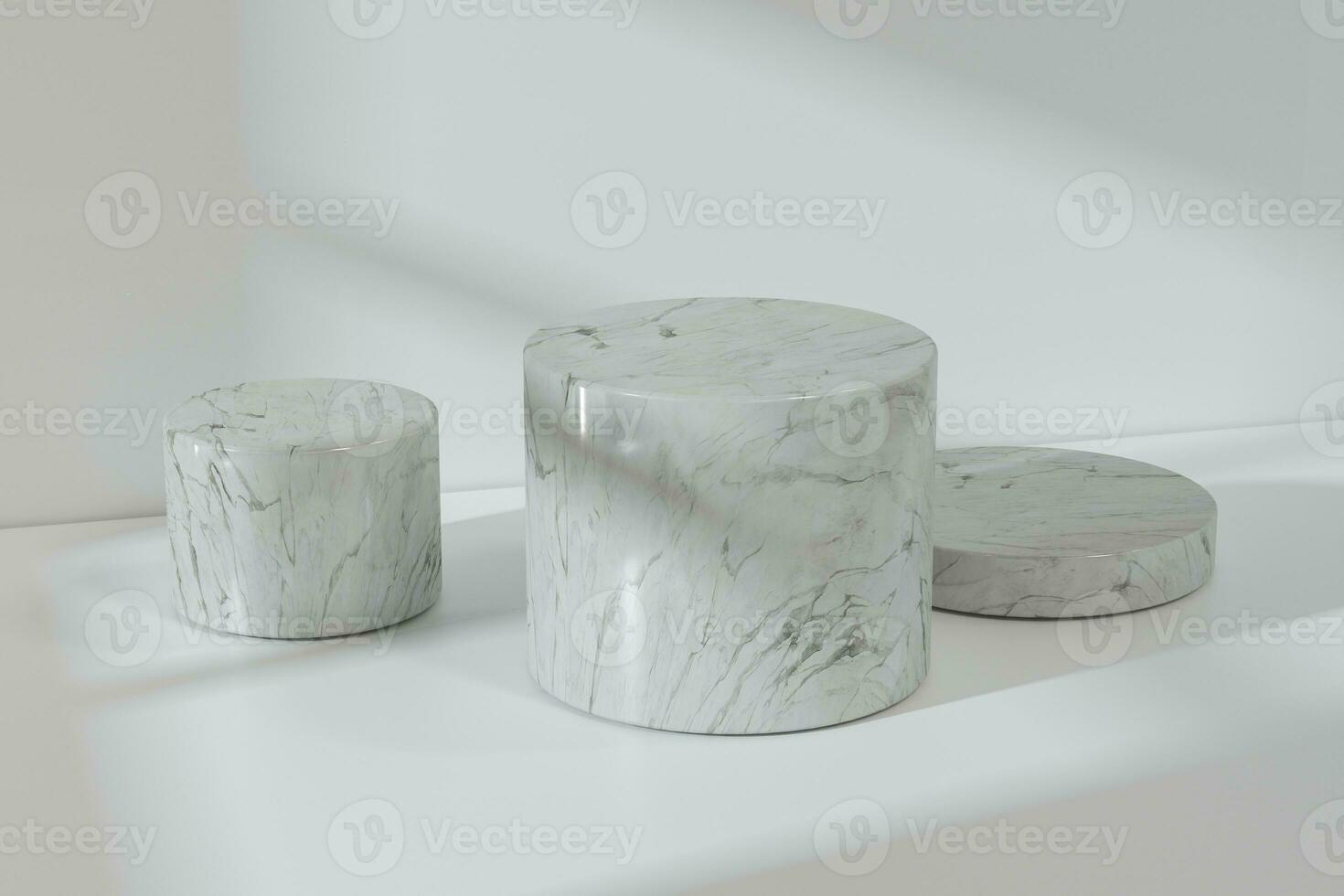 the platform for product presentation in a empty room, 3d rendering photo