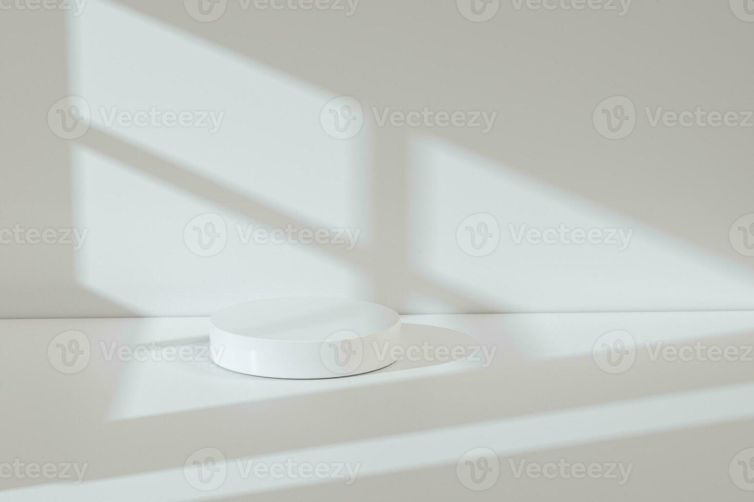 the platform for product presentation in a empty room, 3d rendering photo