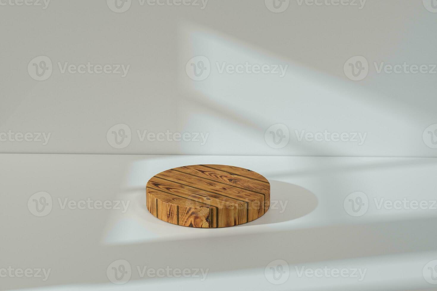 the platform for product presentation in a empty room, 3d rendering photo