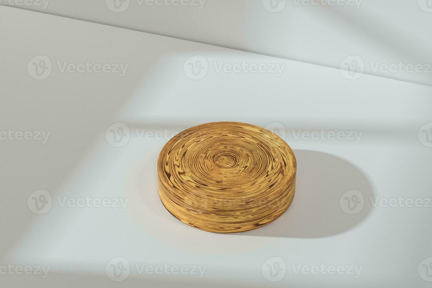 the platform for product presentation in a empty room, 3d rendering photo