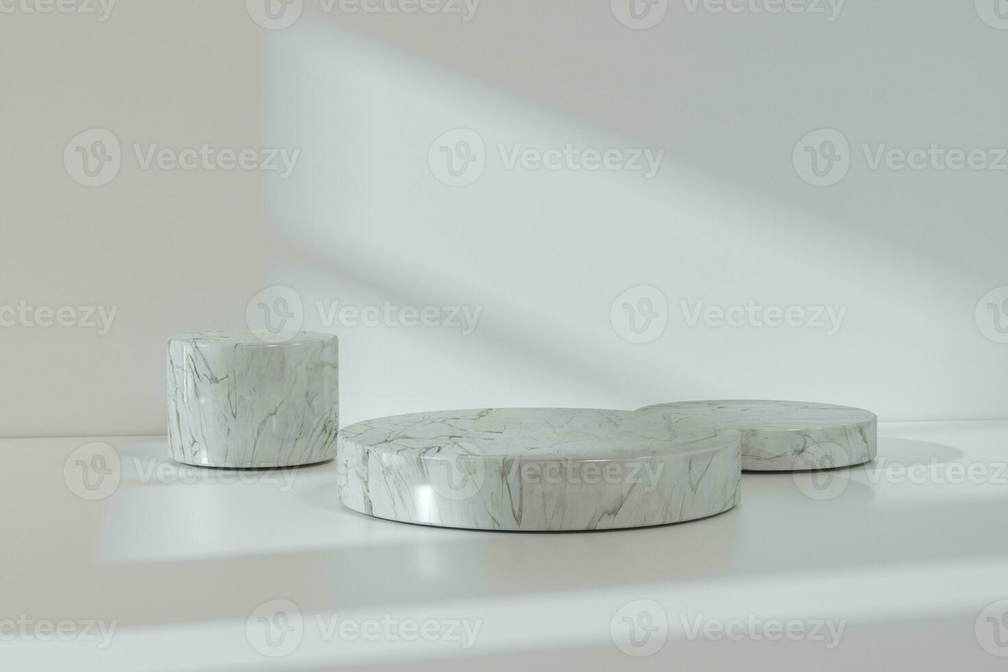 the platform for product presentation in a empty room, 3d rendering photo