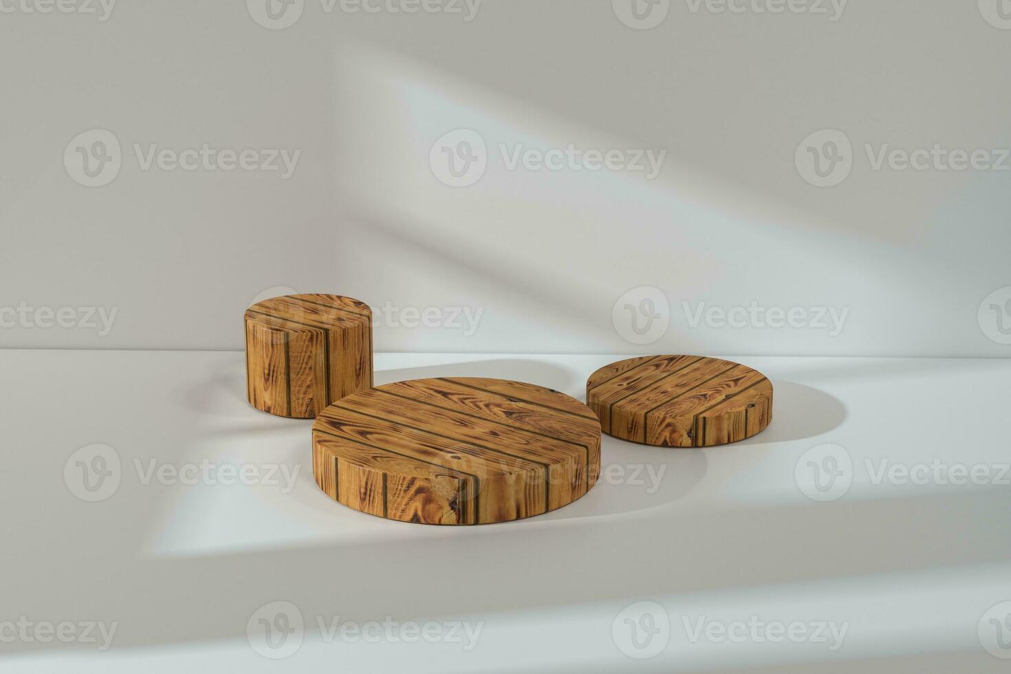 the platform for product presentation in a empty room, 3d rendering photo