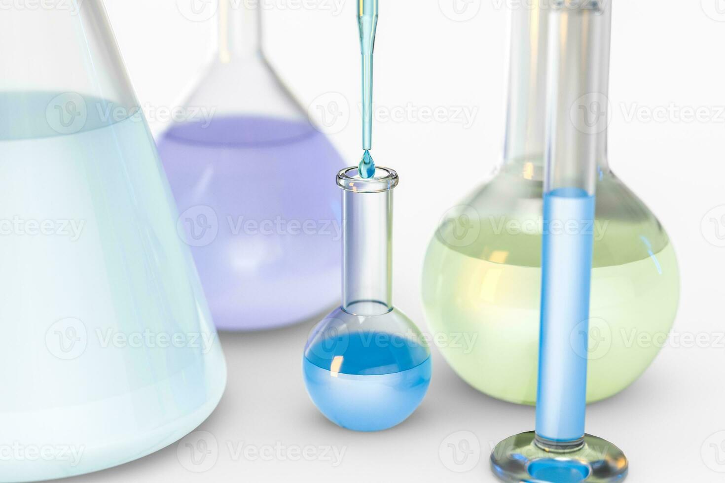 3d rendering, Chemical vessels in the laboratory photo