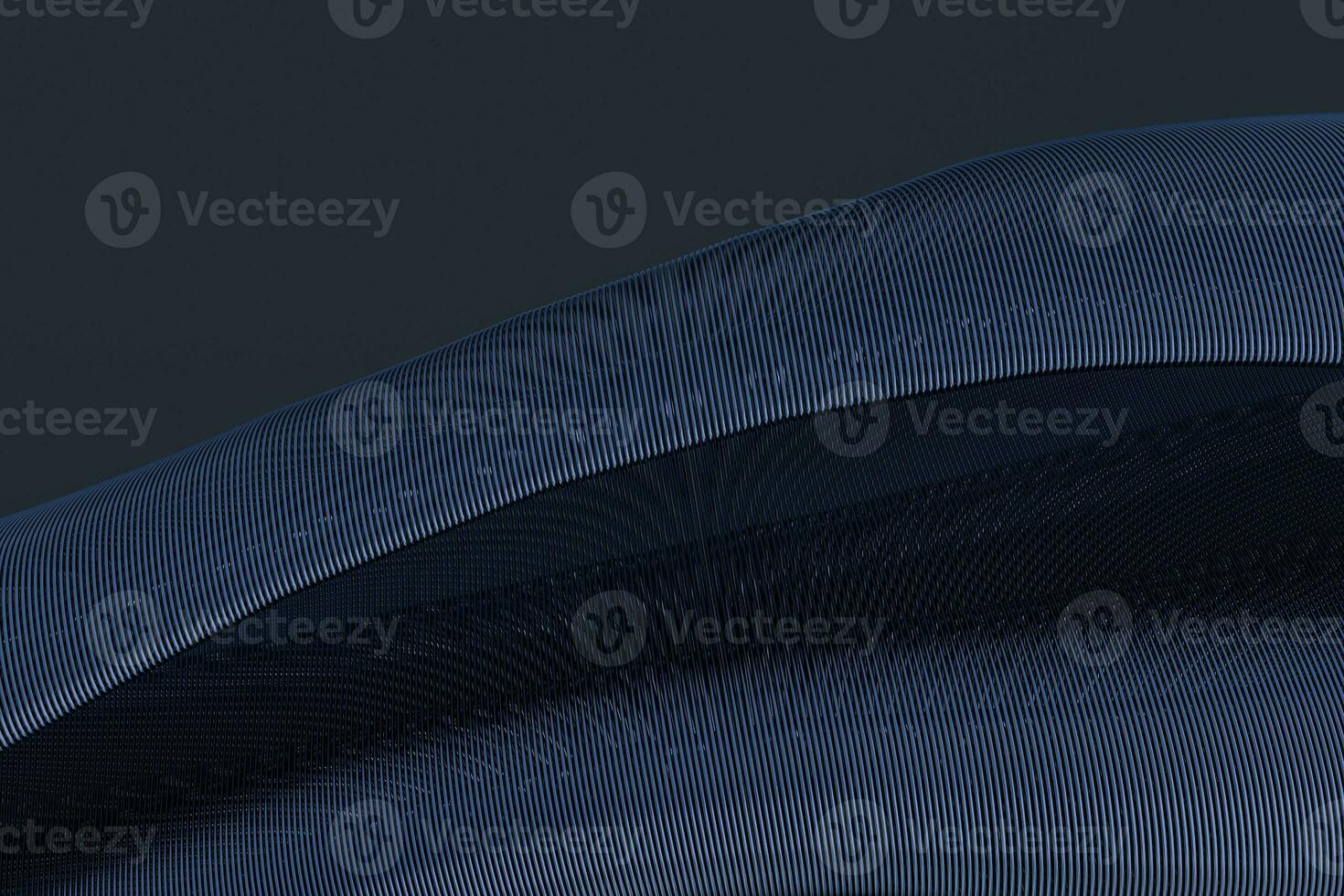 3d rendering, blue metalic wave surface photo