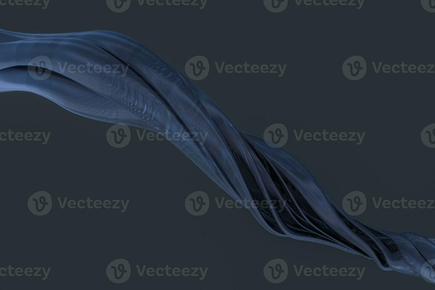 3d rendering, blue metalic wave surface photo