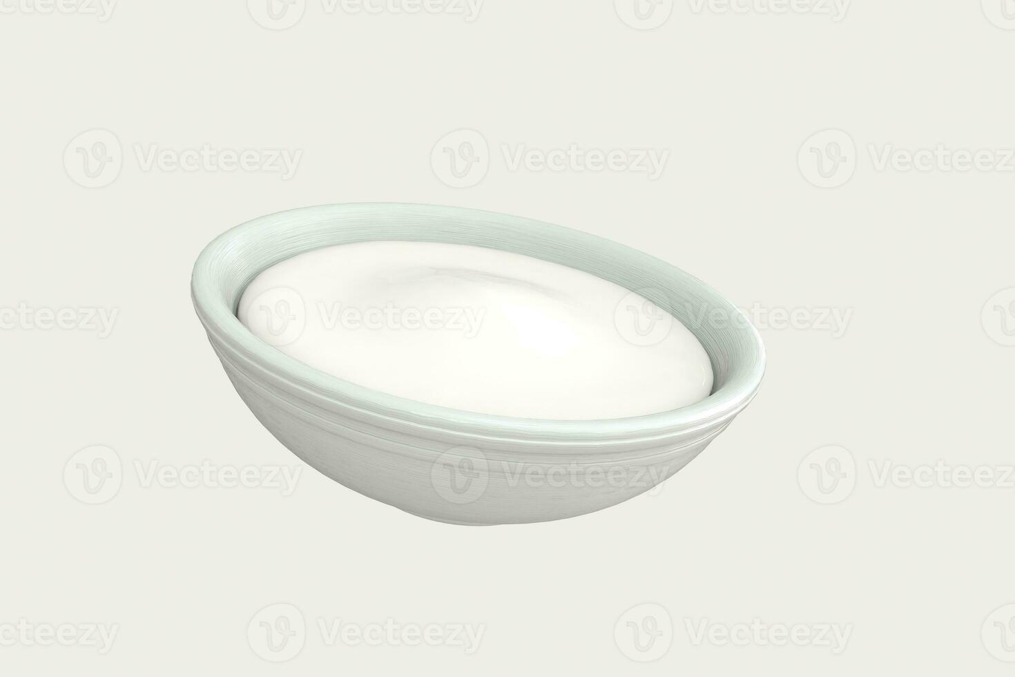 A bowl of milk and splashing liquid, 3d rendering. photo