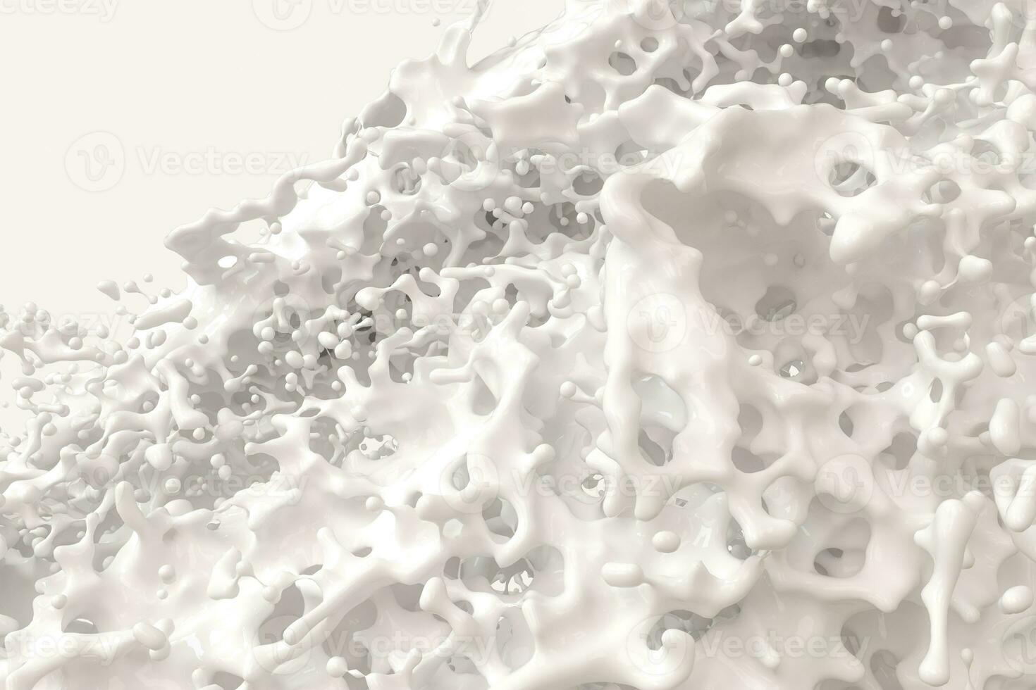 A bowl of milk and splashing liquid, 3d rendering. photo