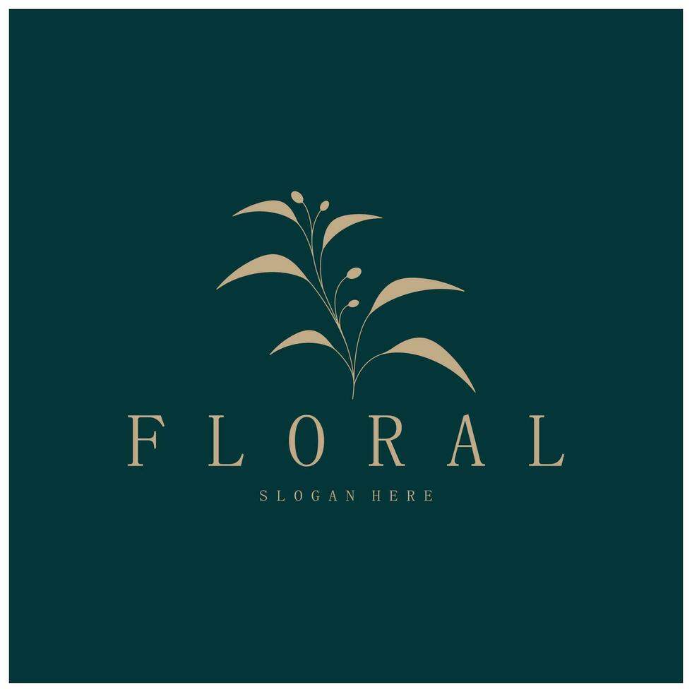 Elegant floral and leaf frame. Delicate botanical vector illustration for labels, spas, corporate identity, and wedding invitations
