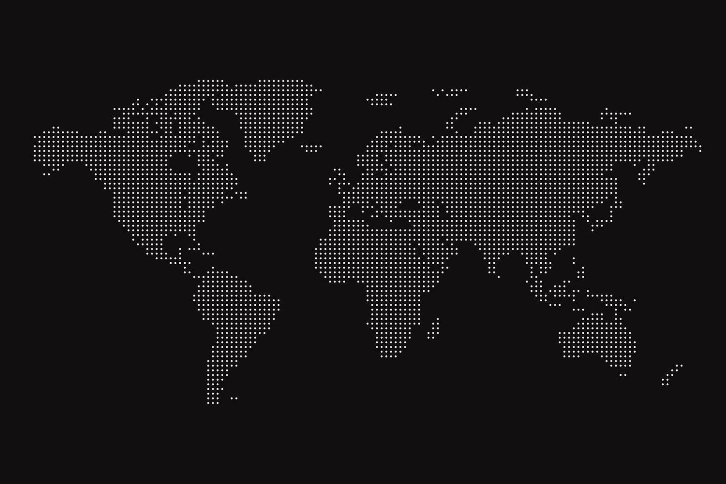 World Map illustration with dotted effect on dark isolated background vector