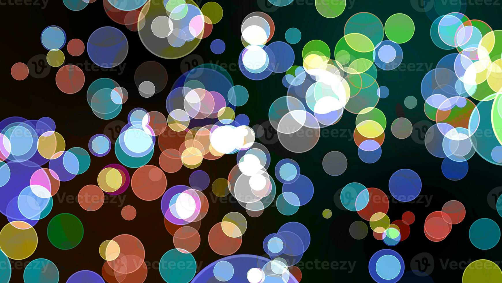 Rainbow small bubble divine dimension bokeh blur absract dark isolated photo