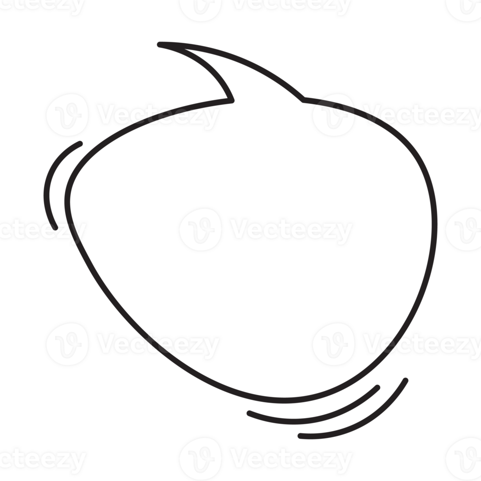 Dialogue Speech Bubble Outline Style al png