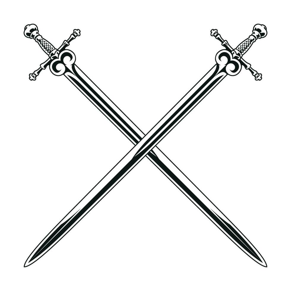 Medieval Crossed Swords Vector