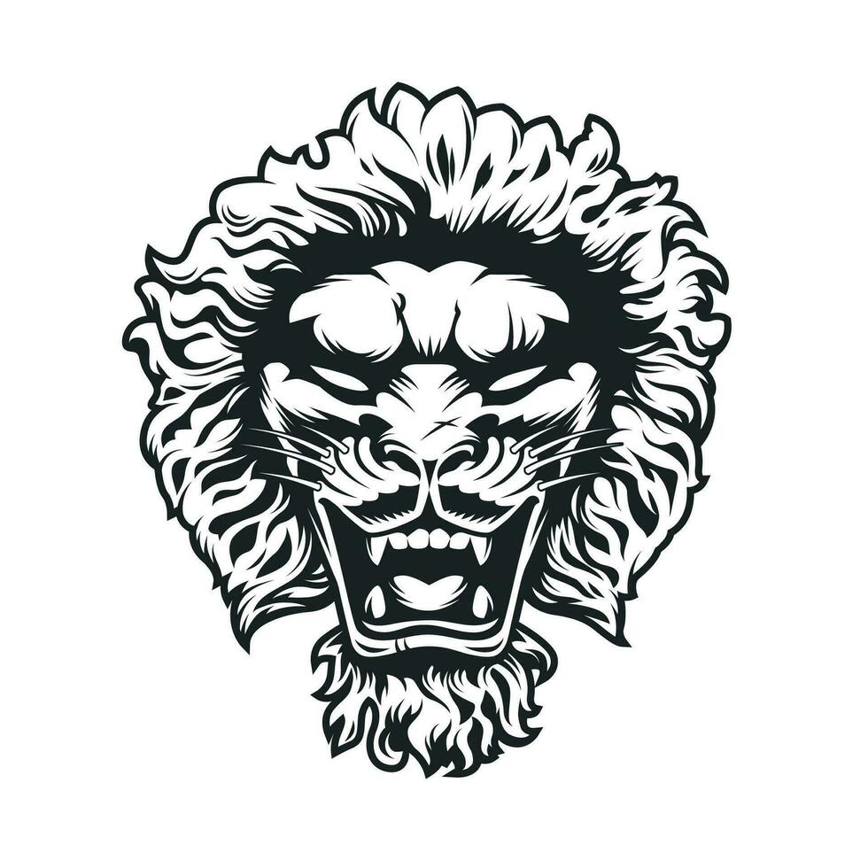 Heraldic Lion Head Vector Isolated