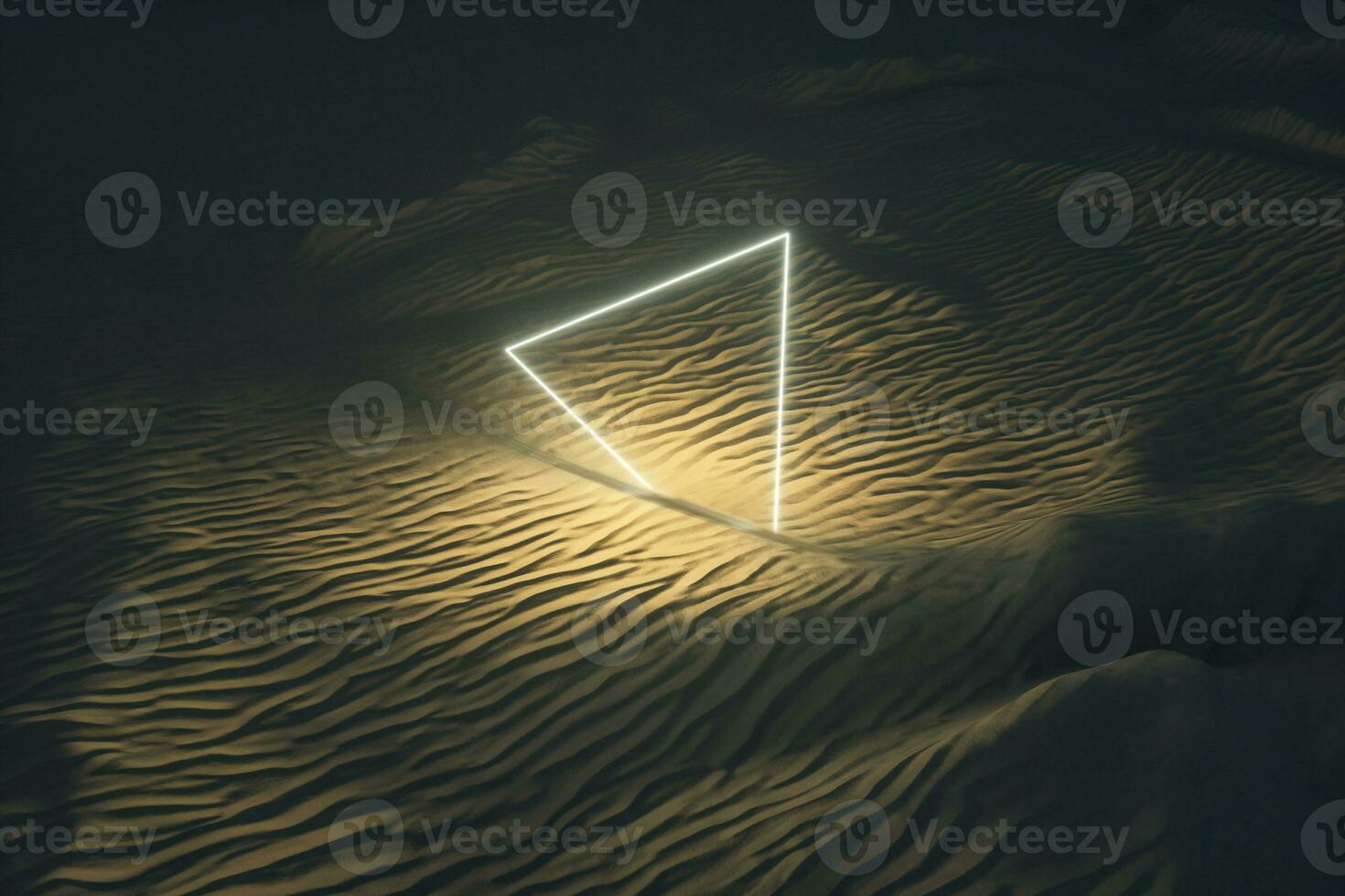 3d rendering, the wide desert, with stripes shapes. photo