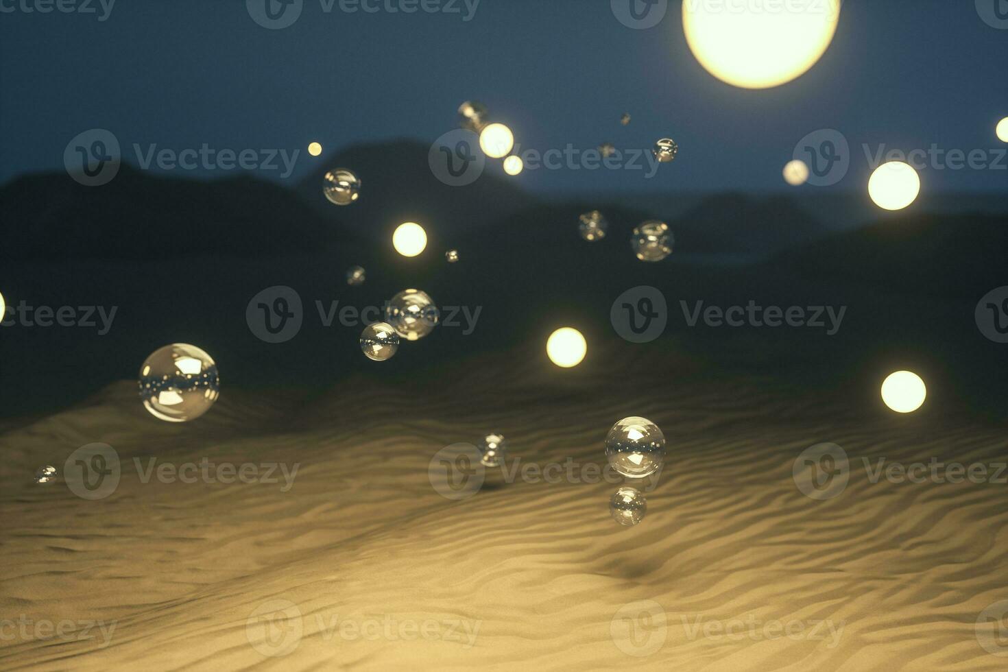 3d rendering, the wide desert, with stripes shapes. photo