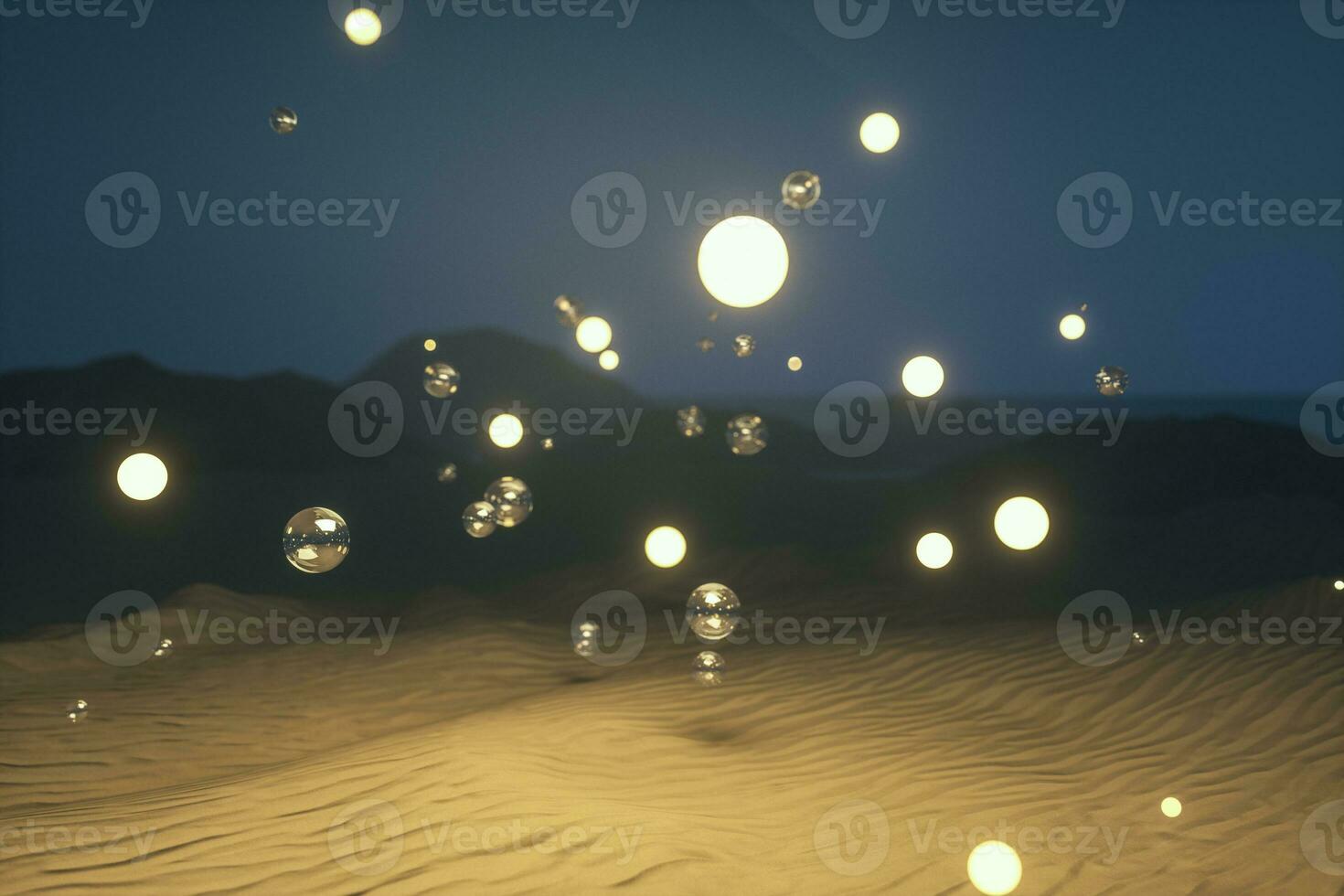 3d rendering, the wide desert, with stripes shapes. photo