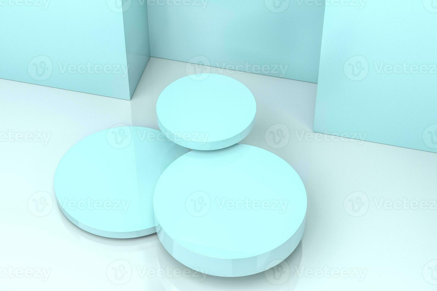 3d rendering, the round platform in the empty room. photo
