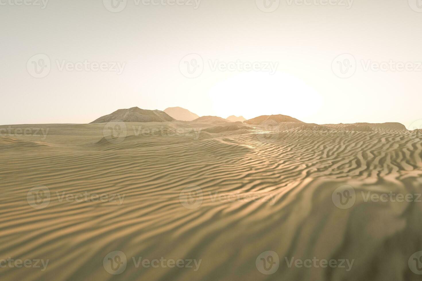 3d representación, el amplio desierto, con rayas formas foto