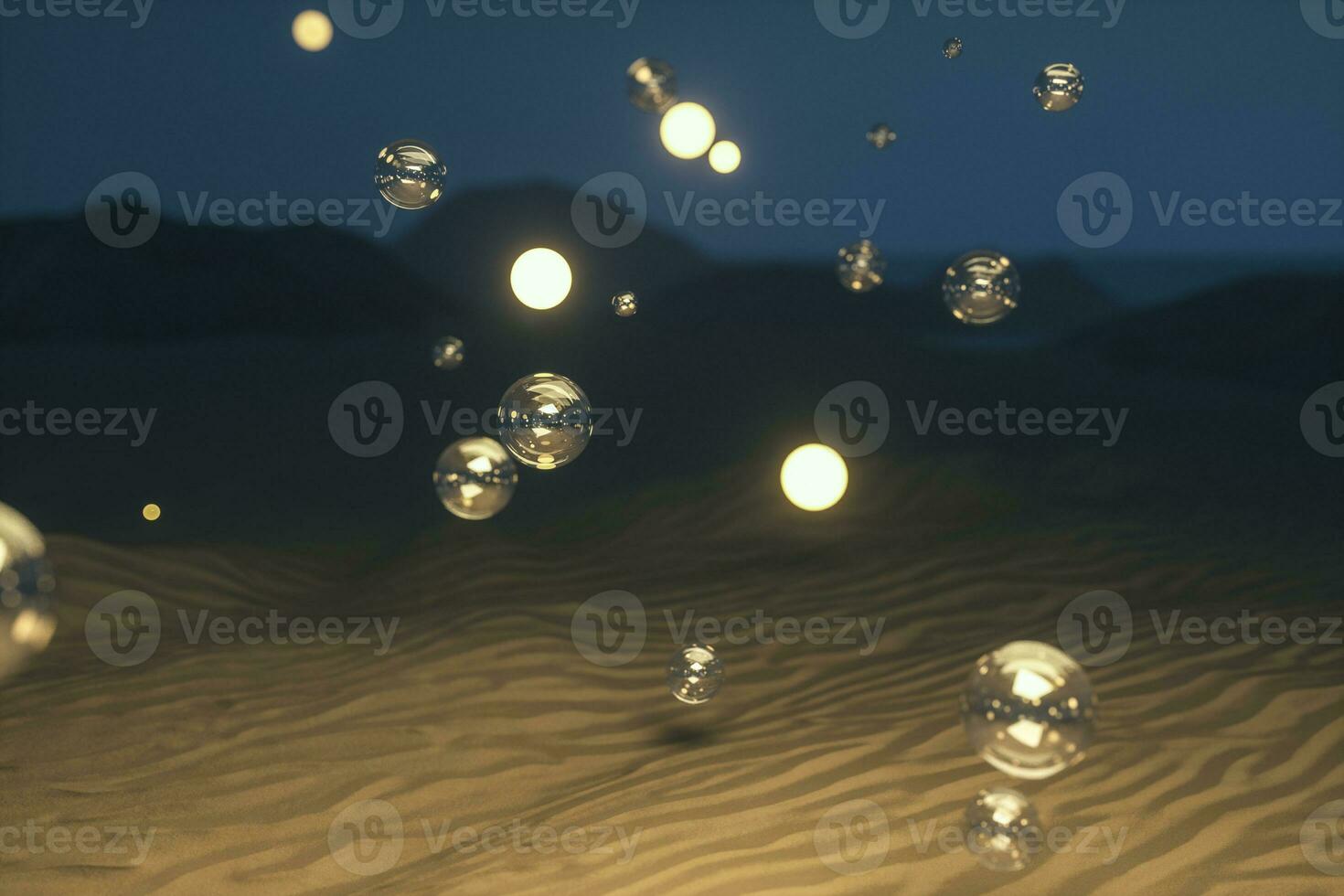 3d rendering, the wide desert, with stripes shapes. photo