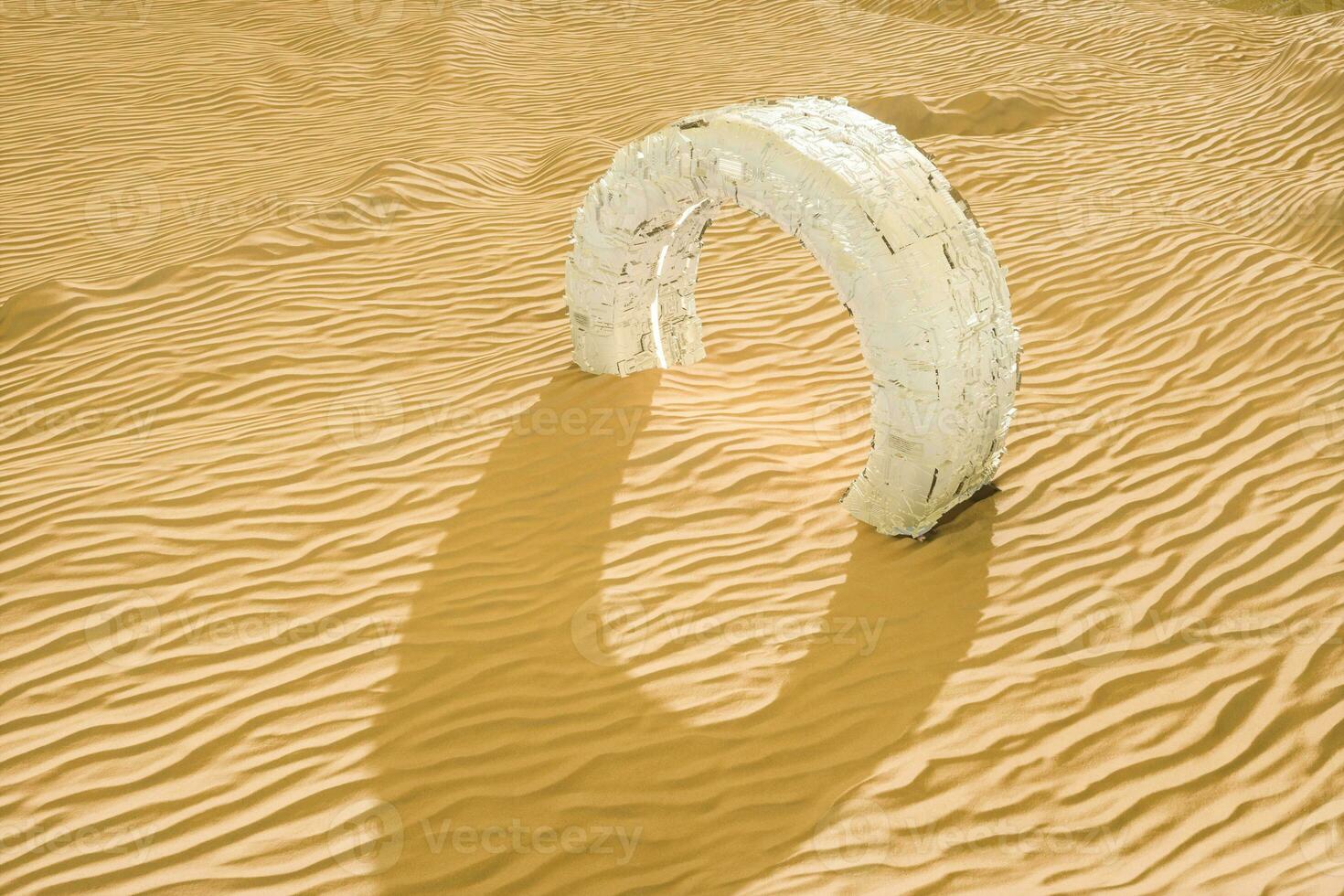 3d representación, el amplio desierto, con rayas formas foto