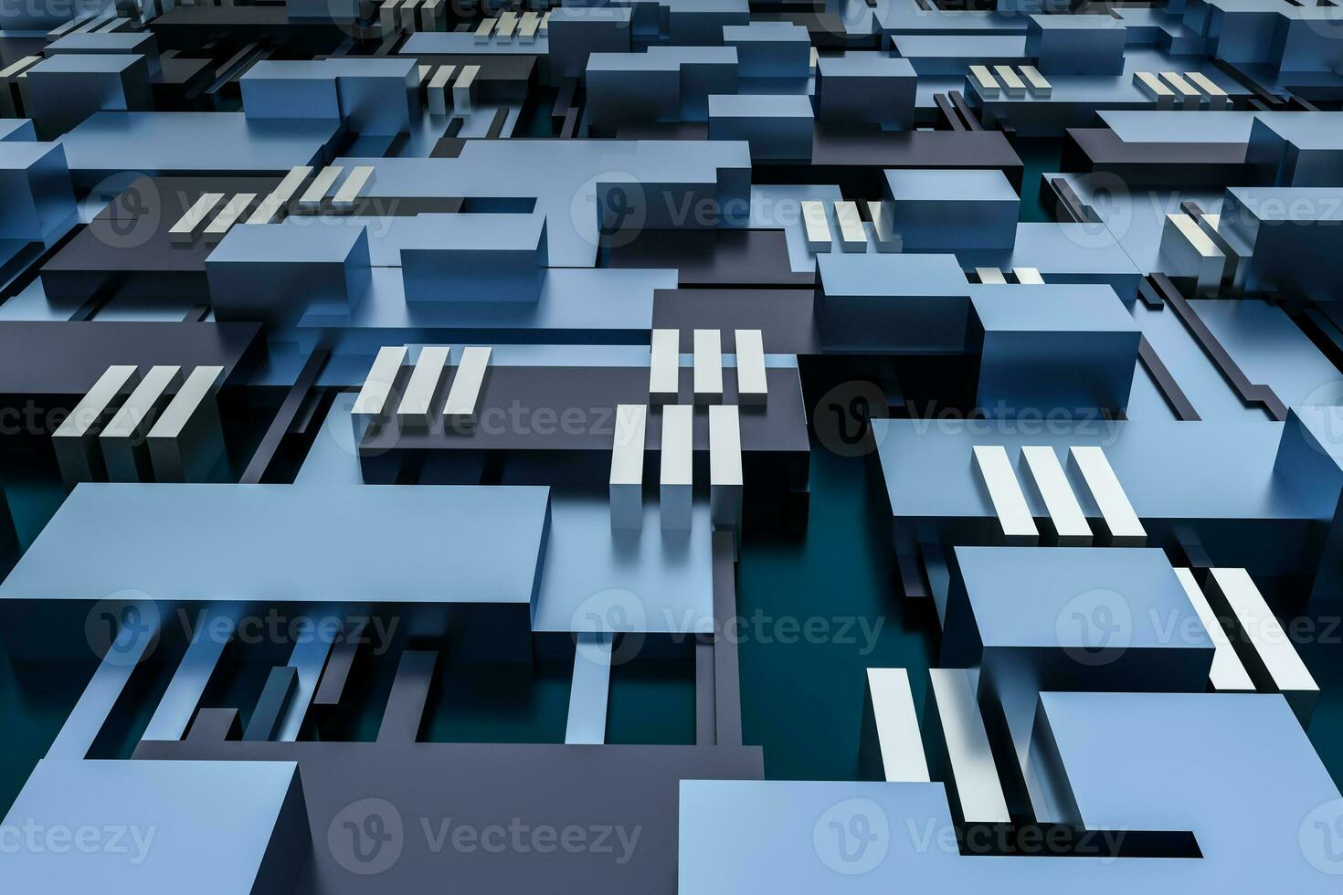 3d rendering, cubes board structure, circuit background photo