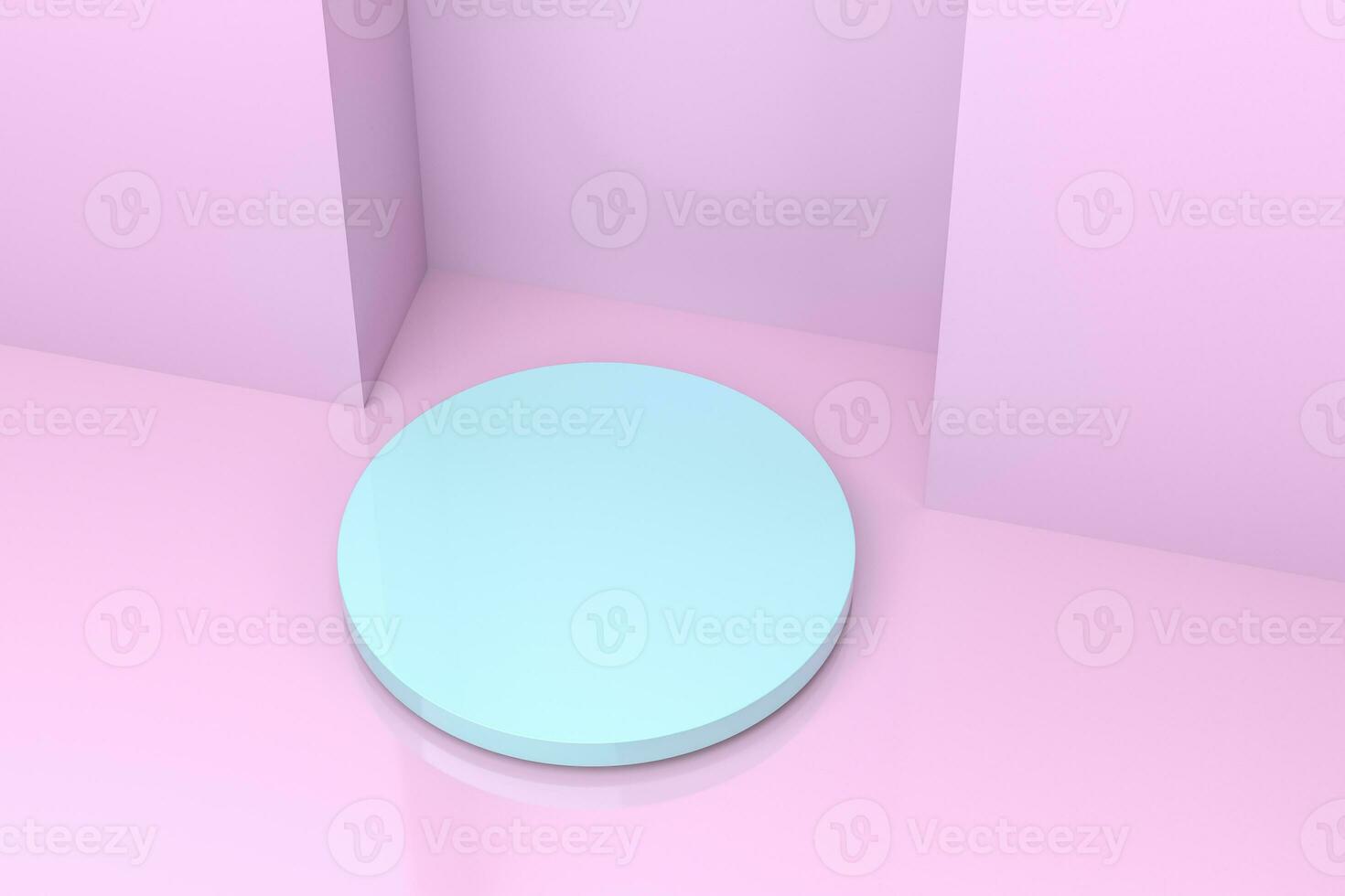 3d rendering, the round platform in the empty room. photo