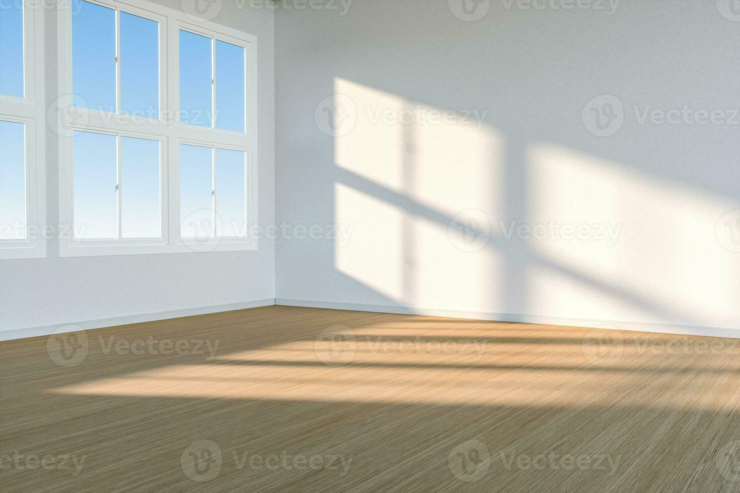 The cleaning house and the sunshine from the window, 3d rendering. photo