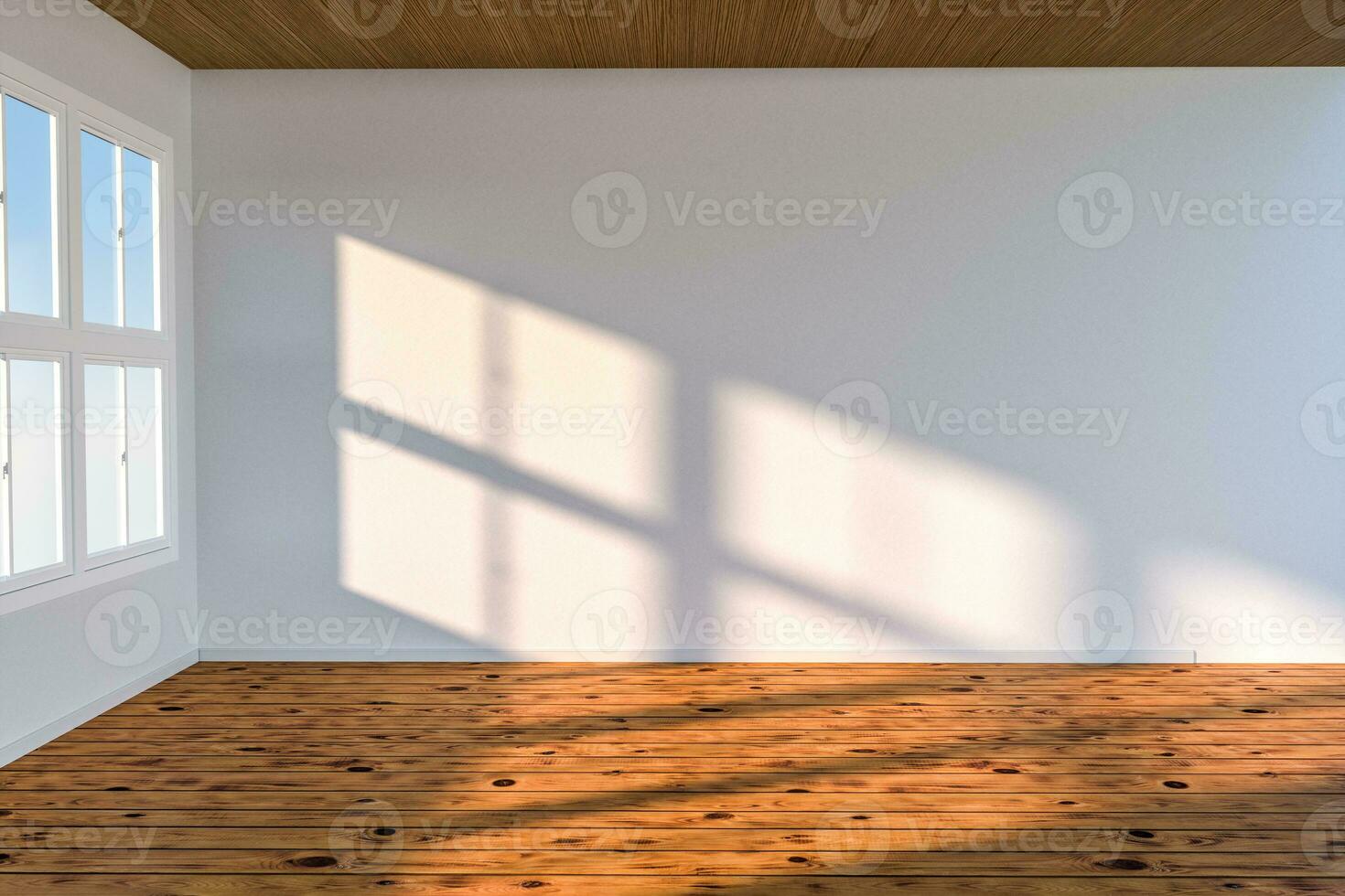 The cleaning house and the sunshine from the window, 3d rendering. photo