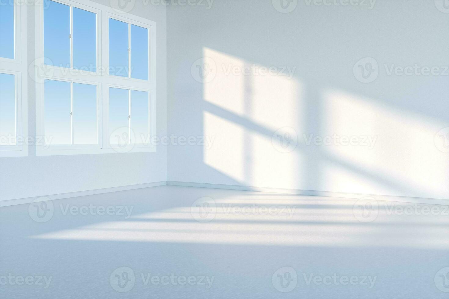 The cleaning house and the sunshine from the window, 3d rendering. photo