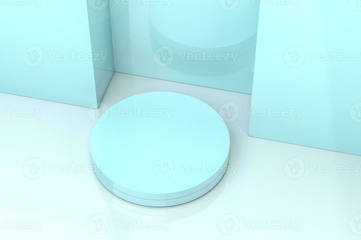 3d rendering, the round platform in the empty room. photo