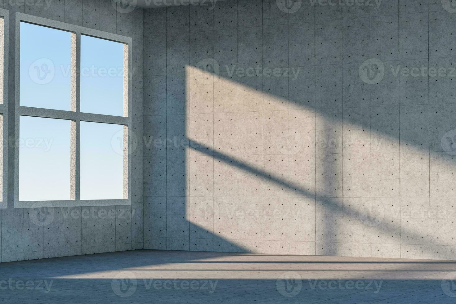 el limpieza casa y el Brillo Solar desde el ventana, 3d representación. foto