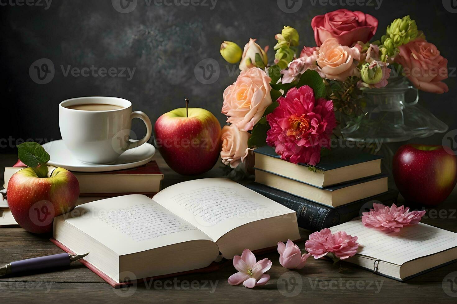 an assortment of Teacher's Day elements beautifully arranged on a table. photo