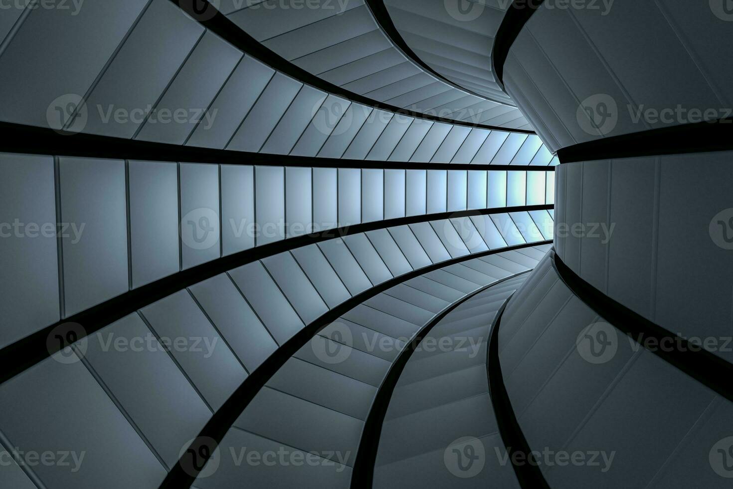 3d rendering, dark science-fiction tunnel, dark background photo