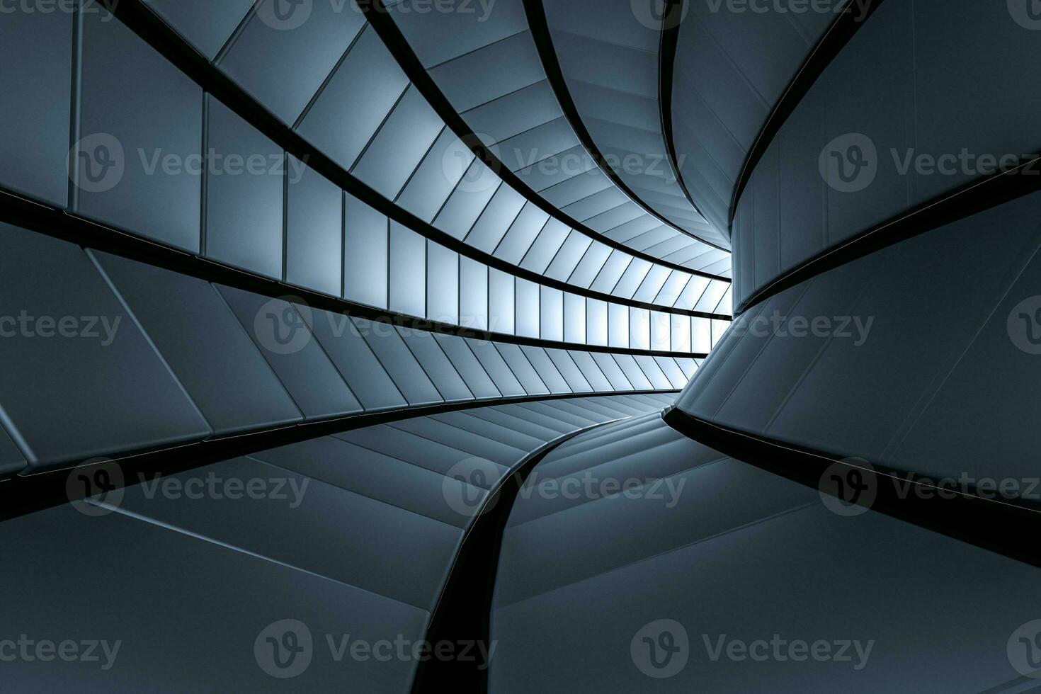 3d rendering, dark science-fiction tunnel, dark background photo