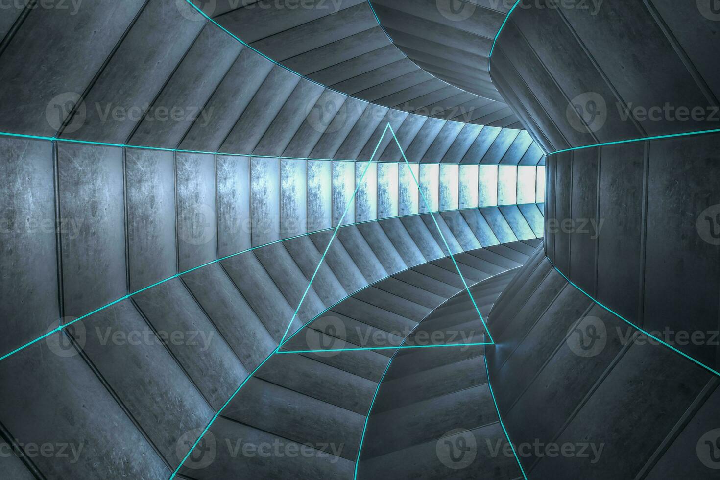 3d rendering, dark science-fiction tunnel, dark background photo