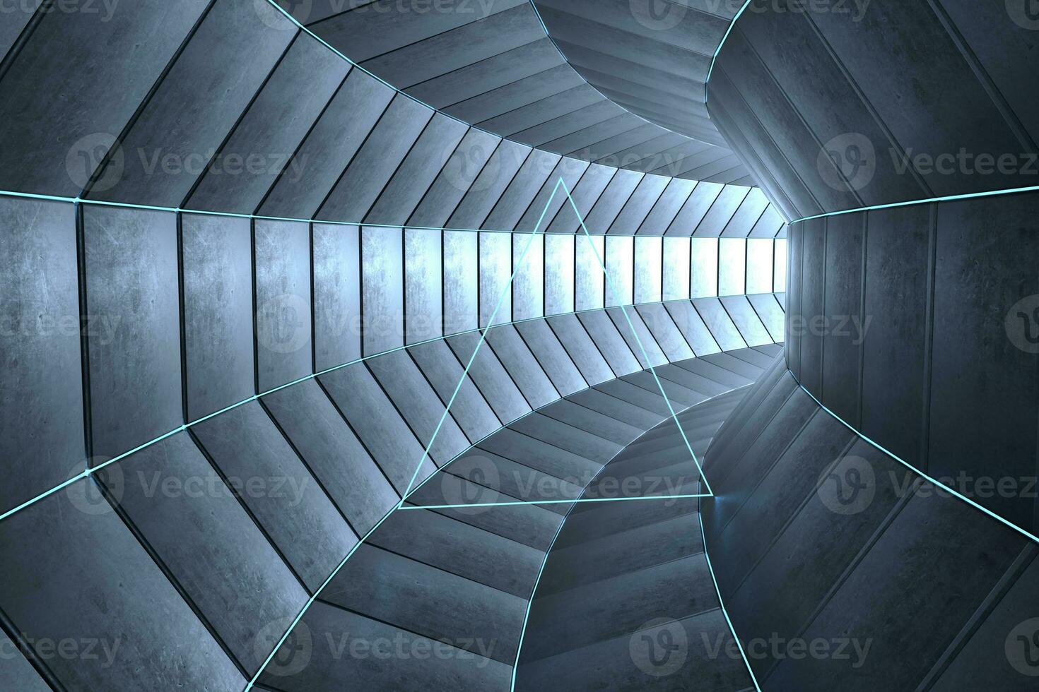 3d rendering, dark science-fiction tunnel, dark background photo
