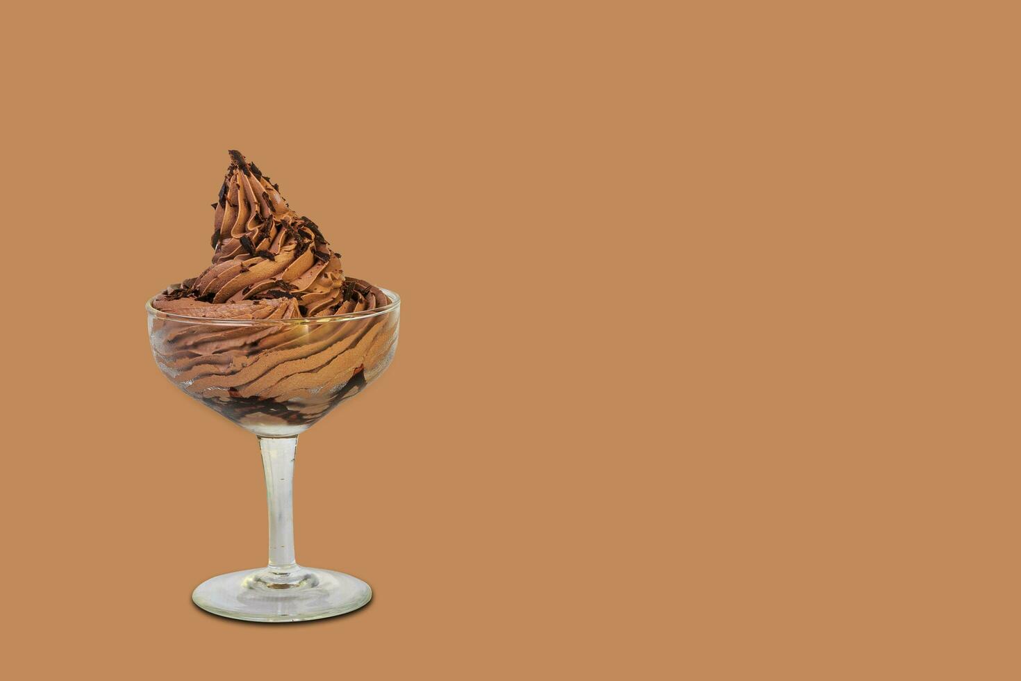 Chocolate cream isolated on white background with clipping path, swirl of hazelnut paste photo