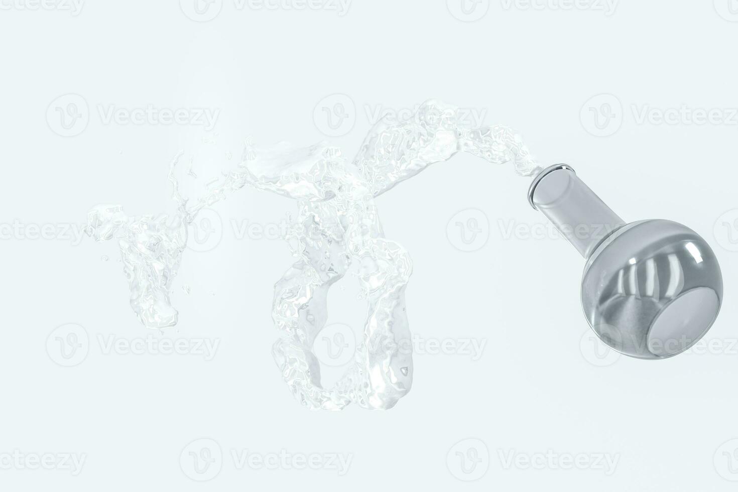 Chemical equipment bottle and splashing liquid, 3d rendering photo